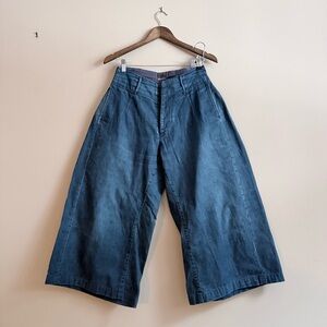 Kapital Kiro Hirata Indigo Jeans Denim Gaucho Trousers / Culottes Pleated Wide